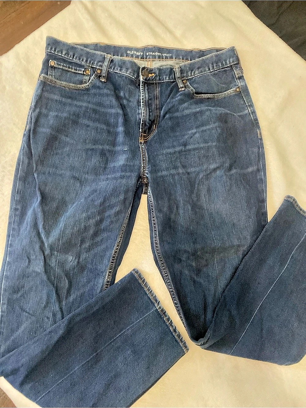 Old Navy Straight Built-In Flex Jeans Blue Waist 36 Length 30